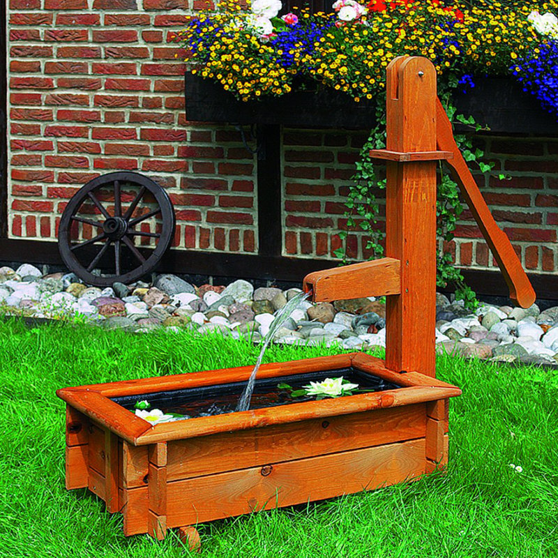 Garten Living Boden Brunnen aus Holz | Wayfair.de